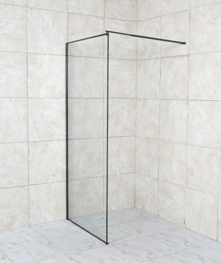 HOPA - Walk-in sprchovací kút ALGORA BLACK - FARBA rámu - Čierna, Rozmer A - 100 cm, Rozmer C - 195 cm, Smer zatvárania - Univerzálne Ľavé / Pravé, Výplň - Maľované bezpečnostné sklo - 6 mm OLBALGO100BC