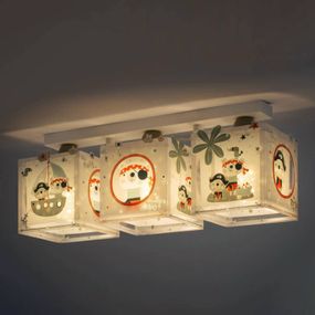 Dalber 3-plameňové stropné svetlo Pirates pre detskú izbu, Detská izba, plast, E27, 60W, P: 50 cm, L: 14 cm, K: 20.5cm