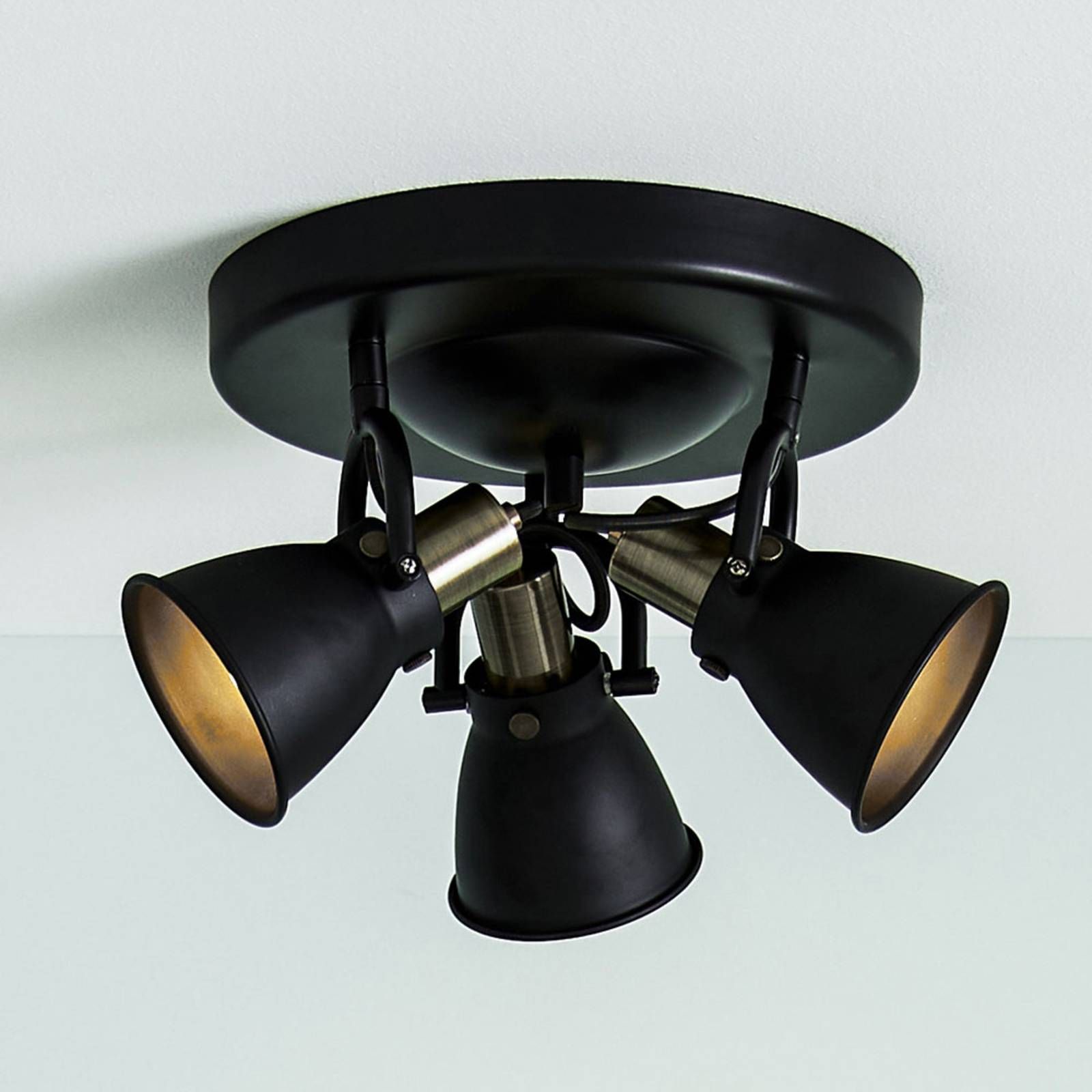 Markslöjd Stropné svietidlo Alton čierna svetlá nastaviteľné, Obývacia izba / jedáleň, kov, E14, 40W, K: 20cm