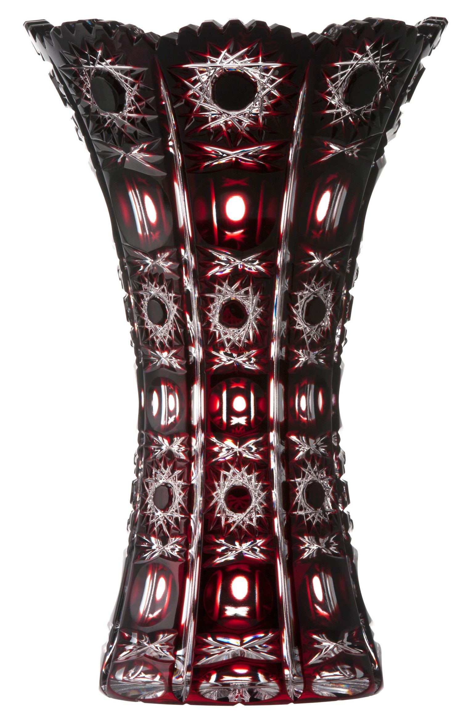 Krištáľová váza Petra, farba rubínová, výška 255 mm