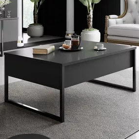 Dizajnový konferenčný stolík Hallan 90 cm antracitový / čierny