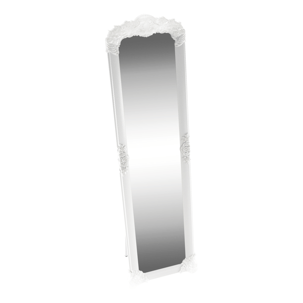 Stojanové zrkadlo, biela/strieborná, CASIUS
