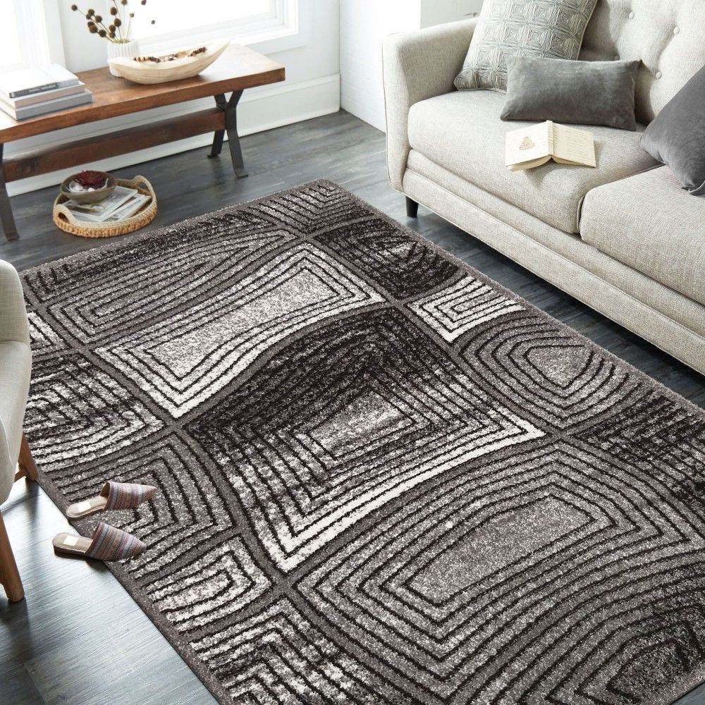 DomTextilu Moderný sivý koberec s abstraktným motívom 38605-181321