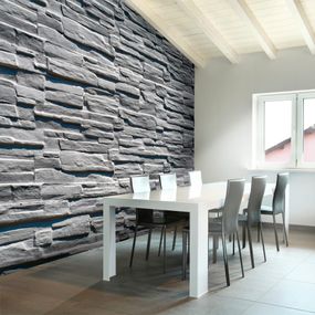 Fototapeta šedá kamenná stena - Grey stone wall - 200x154