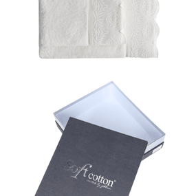 Soft Cotton Darčeková sada uterákov a osušiek QUEEN. Atraktívne, veľmi savé a jemné uteráky a osušky. Smotanová