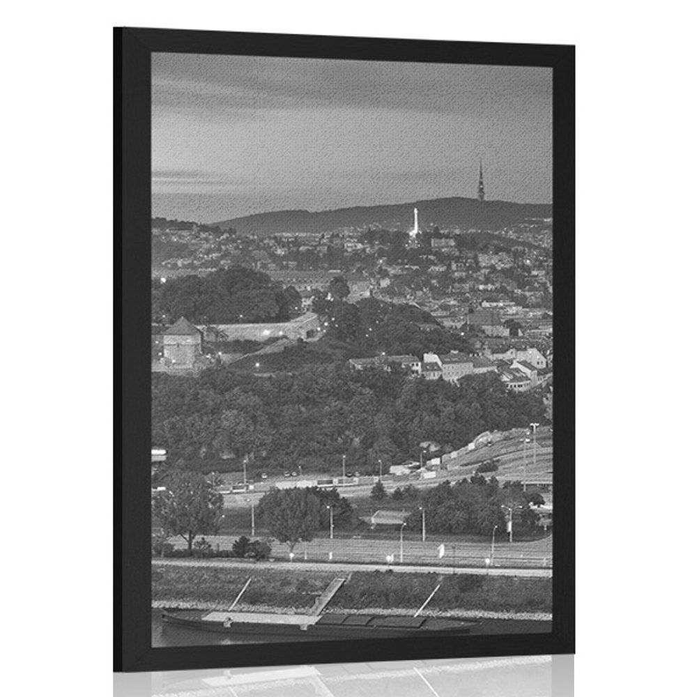 Plagát večer v Bratislave v čiernobielom prevedení - 40x60 black