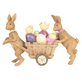 Dekorácia králiky s vozíkom - 21 * 6 * 14 cm