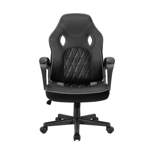 Gamer stolička Basic s prešívaným operadlom, sivá 