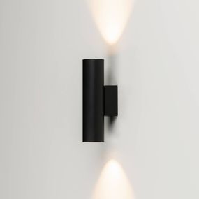 Milan Iluminación Haul nástenné LED svietidlo up/down čierna, Obývacia izba / jedáleň, hliník, 5W, L: 4 cm, K: 15.3cm
