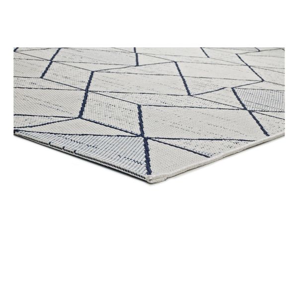 Krémovo-modrý vonkajší koberec Universal Elba Geo, 160 x 230 cm
