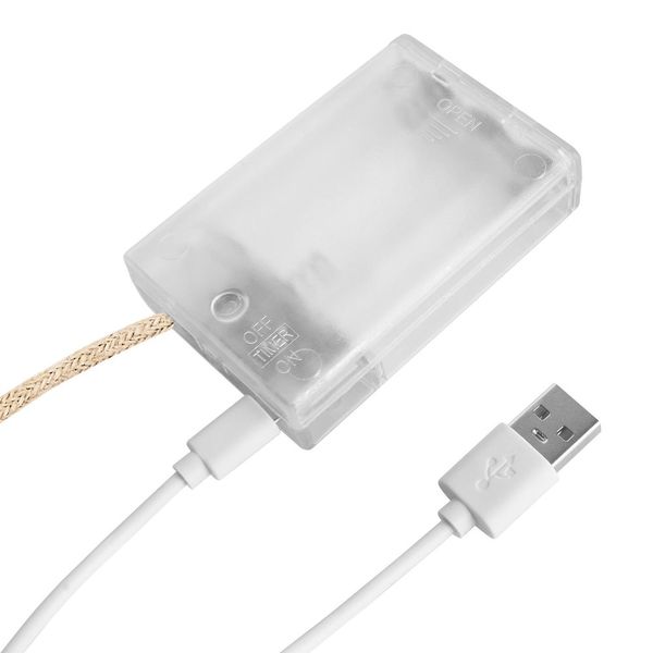 Butlers BULB LIGHTS Svetelná reťaz s USB žiarovkami 10 svetiel - prírodná