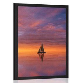 Plagát opustená loďka na mori - 30x45 black