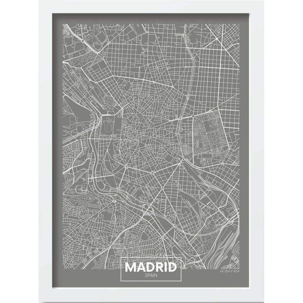 Plagát v ráme 40x55 cm Madrid – Wallity