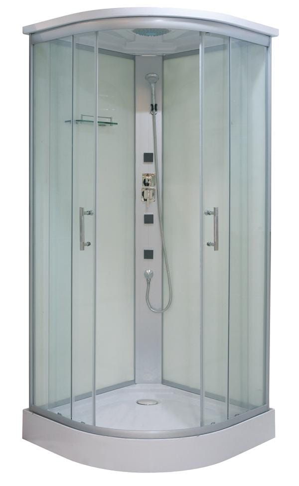 Sanotechnik - TANGO Polkruhový sprchovací kút s hydromasážou, 90x90x215 cm, číre sklo CL03