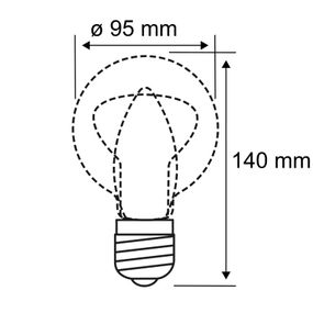 Paulmann LED globe žiarovka E27 7 W dim to warm, E27, 7W, Energialuokka: E, P: 14 cm