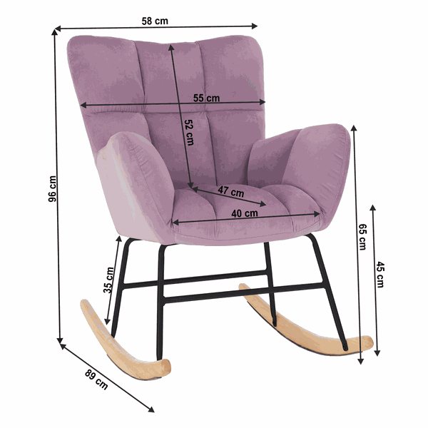 Dizajnové hojdacie kreslo, ružová, KEMARO