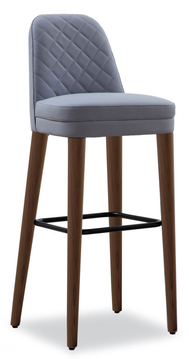 TONON - Barová stolička SIGNATURES s drevenou podnožou, vysoká