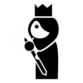 Pieris design Kráľ - nálepka na stenu tyrkysová