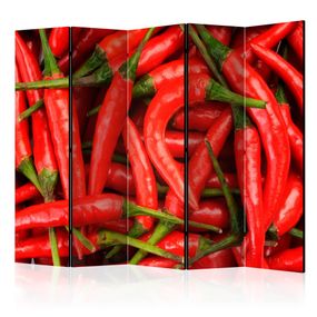 Paraván Chili pepper - background Dekorhome 225x172 cm (5-dielny)