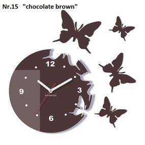 DomTextilu Moderné nástenné hodiny s motýľmi 67350-242111