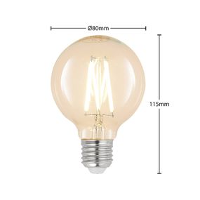 Arcchio LED E27 8W G80 2 700 K filament stmieva číra 3ks, E27, 8W, Energialuokka: E, P: 11.5 cm