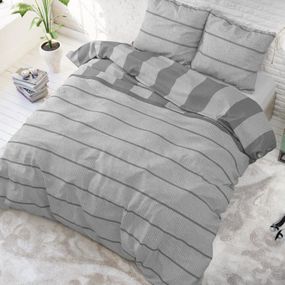 DomTextilu Vzorované posteľné obliečky so zapínaním na patentky 200 x 220 cm  Sivá 24887
