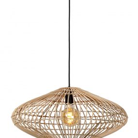 Lucide 03435/56/72 závesné stropné svietidlo Magali 1x40W | E27 - svetlé drevo, ratan, stmievateľné
