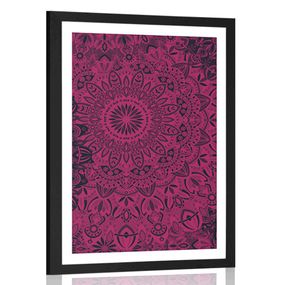 Plagát s paspartou štýlová Mandala - 40x60 black