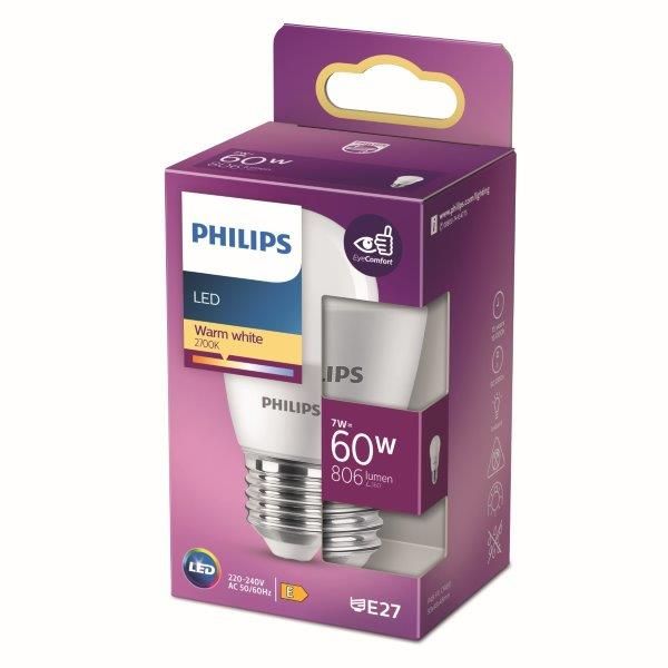 Philips 8719514309661 LED žiarovka E27 7W/60W 806lm 2700K P48 kvapka