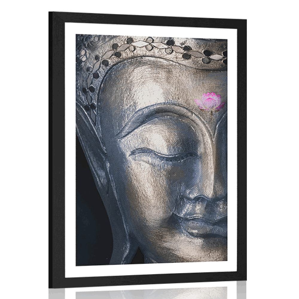 Plagát s paspartou božský Budha - 40x60 black