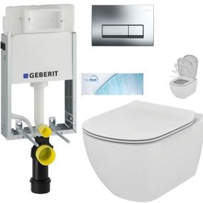 GEBERIT KOMBIFIXBasic vr. chrómového tlačidla DELTA 51 + WC Ideal Standard Tesi so sedadlom SoftClose, AquaBlade 110.100.00.1 51CR TE1