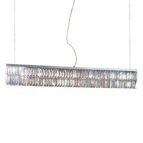 KOLARZ Prisma chrómová krištáľová závesná lampa, Obývacia izba / jedáleň, kov, krištáľ SPECTRA®, G9, 25W, P: 120 cm