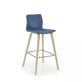 Barová stolička H-80 (tyrkysová + buk)