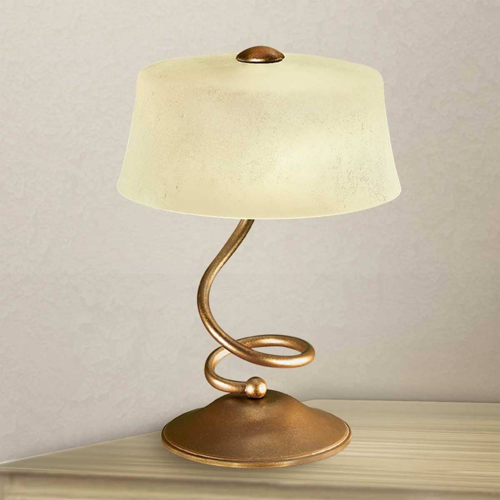 Lam Stolová lampa Alessio, stojaca, Spálňa, kov, sklo, E14, 40W, K: 42cm