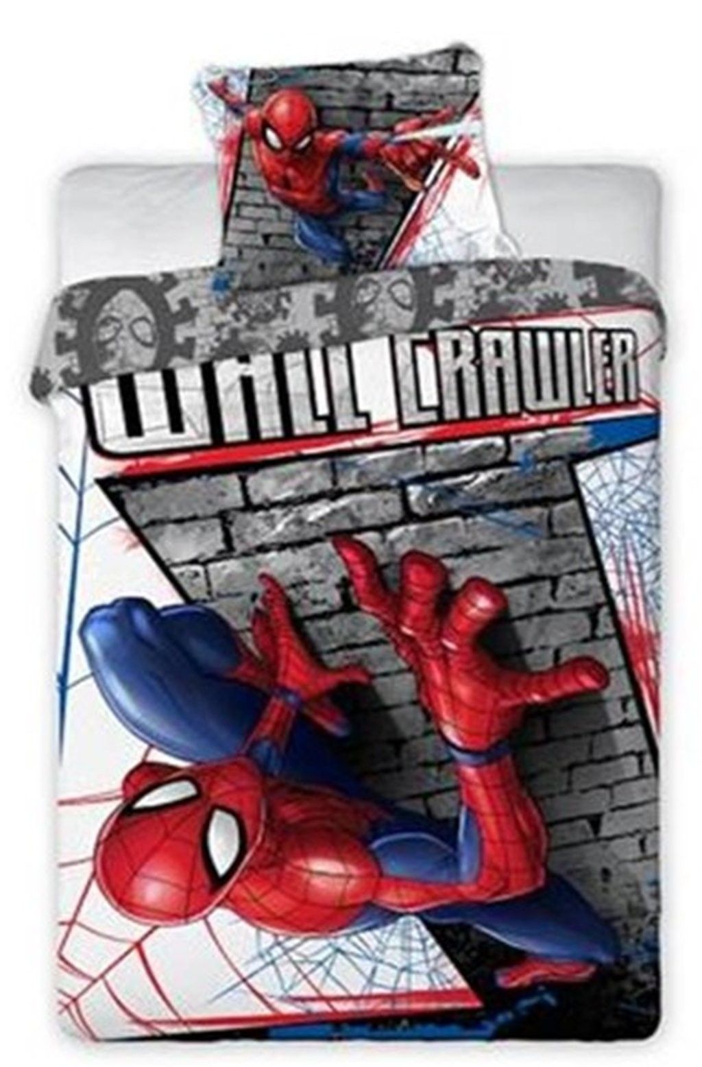 DomTextilu Posteľné obliečky Spiderman 2 časti: 1ks 140 cmx200 + obliečka 70 cmx90 Sivá 140x200 cm 22607-170858