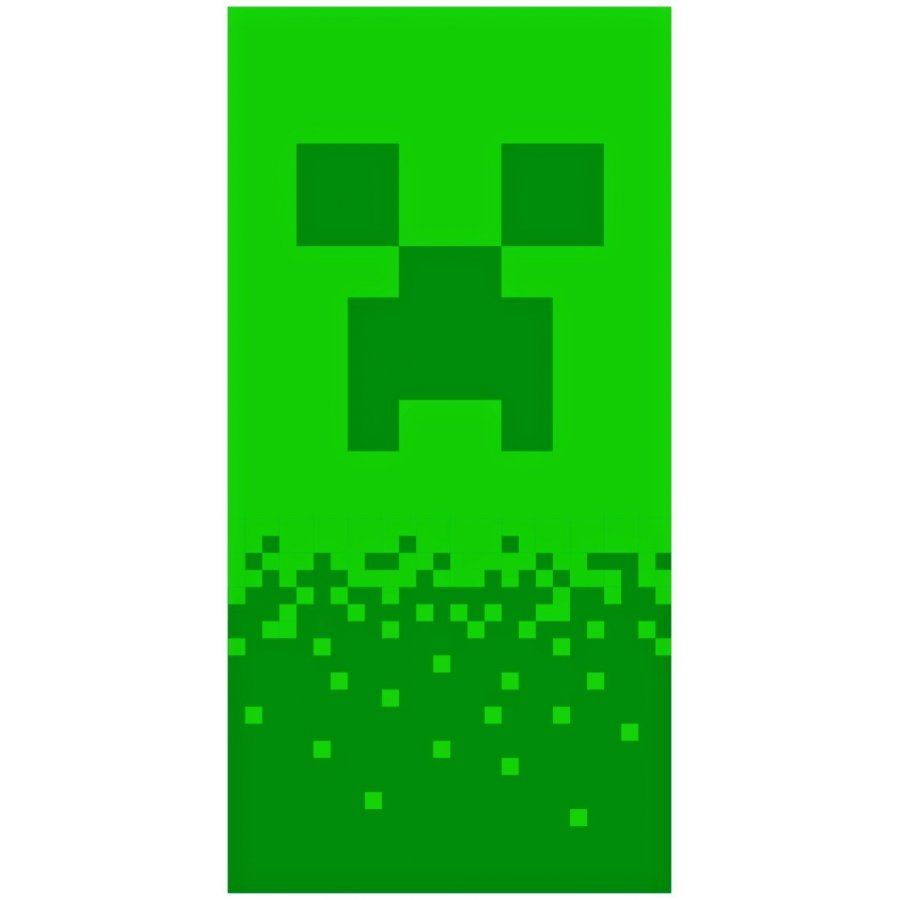 Jerry Fabrics · Plážová osuška Minecraft - motív Digital Creeper - 100% bavlna - 70 x 140 cm