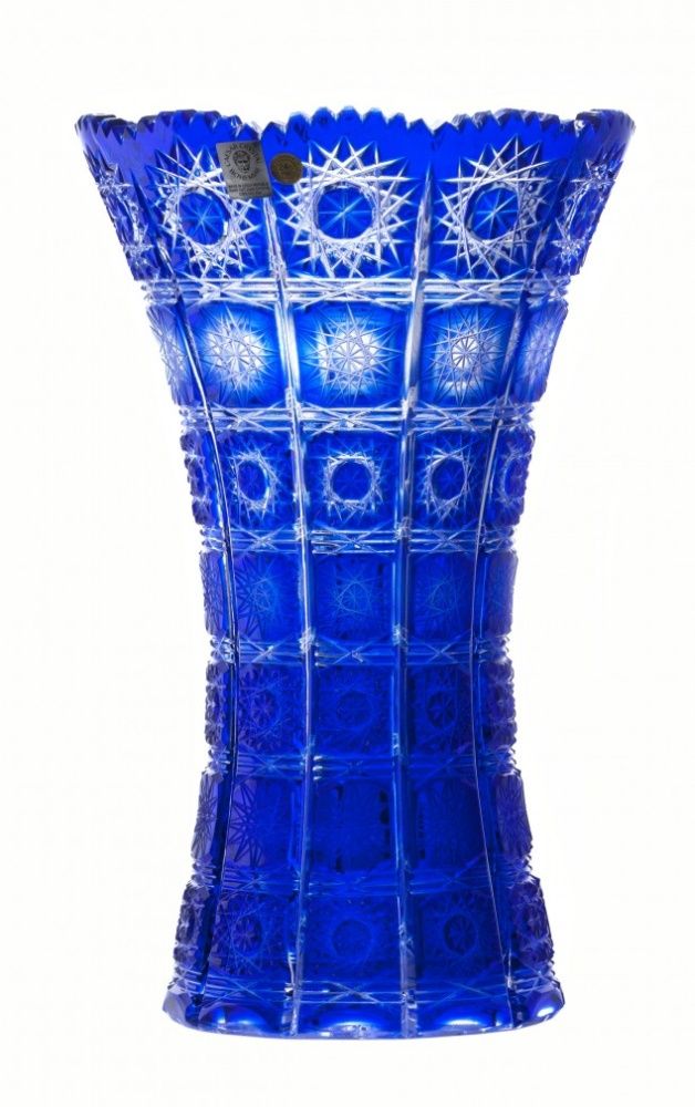 Krištáľová váza Paula II, farba modrá, výška 205 mm