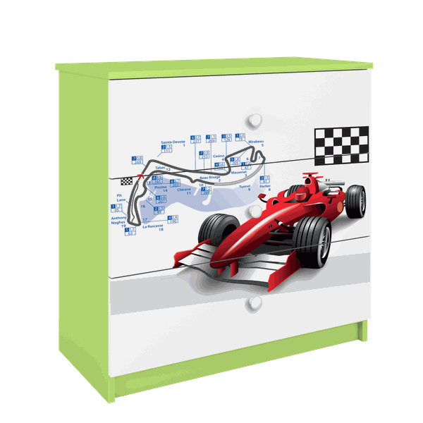 Letoss Detská komoda- Formula Zelená