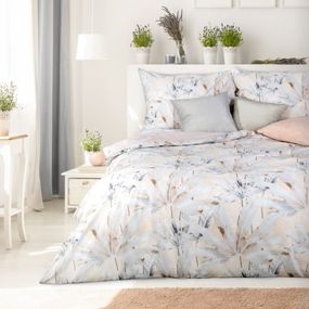 DomTextilu Luxusné bavlnené posteľné obliečky s motívom rastlín 3 časti: 1ks 160 cmx200 + 2ks 70 cmx80 Sivá 25495-149809