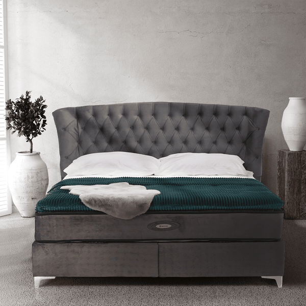 Kondela Boxspringová posteľ 180x200, sivá, MERSIA