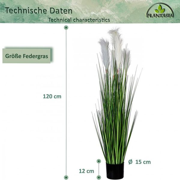 PLANTASIA Umelá kvetina 120 cm, biely kvet