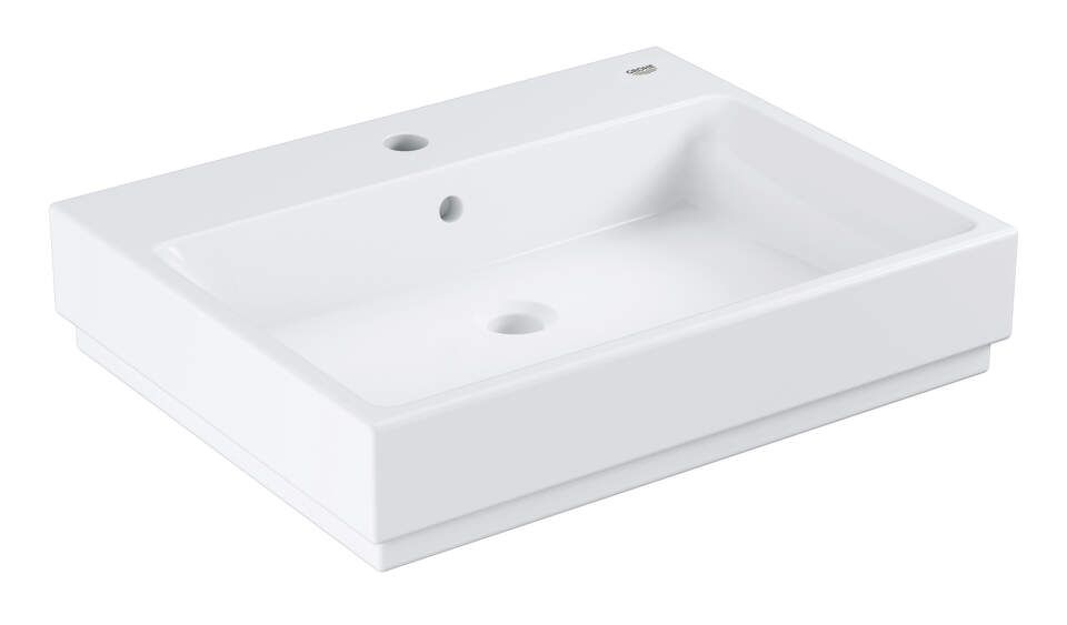 Grohe Cube Ceramic - Umývadlo s prepadom, 600x490 mm, PureGuard, alpská biela 3947700H