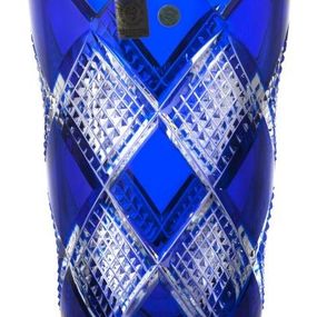 Krištáľová váza Colombine, farba modrá, výška 205 mm