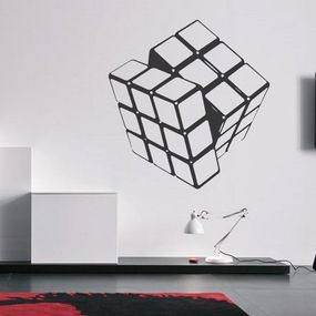 Samolepka na zeď Rubikova kostka 001