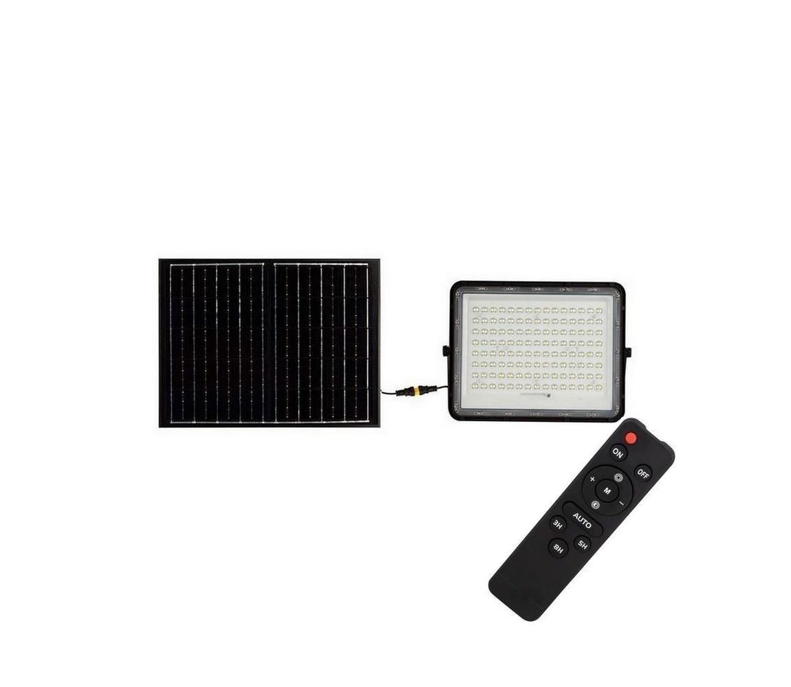 LED Vonkajší solárny reflektor LED/20W/3,2V 6400K čierna + DO