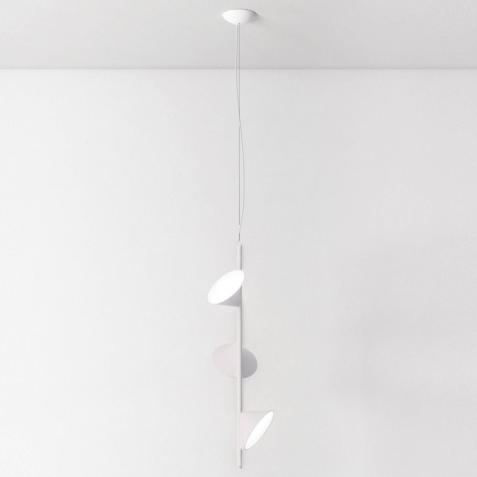 Axo Light Axolight Orchid závesné LED svietidlo 3-pl., biele, Obývacia izba / jedáleň, hliník, 10W, K: 97cm