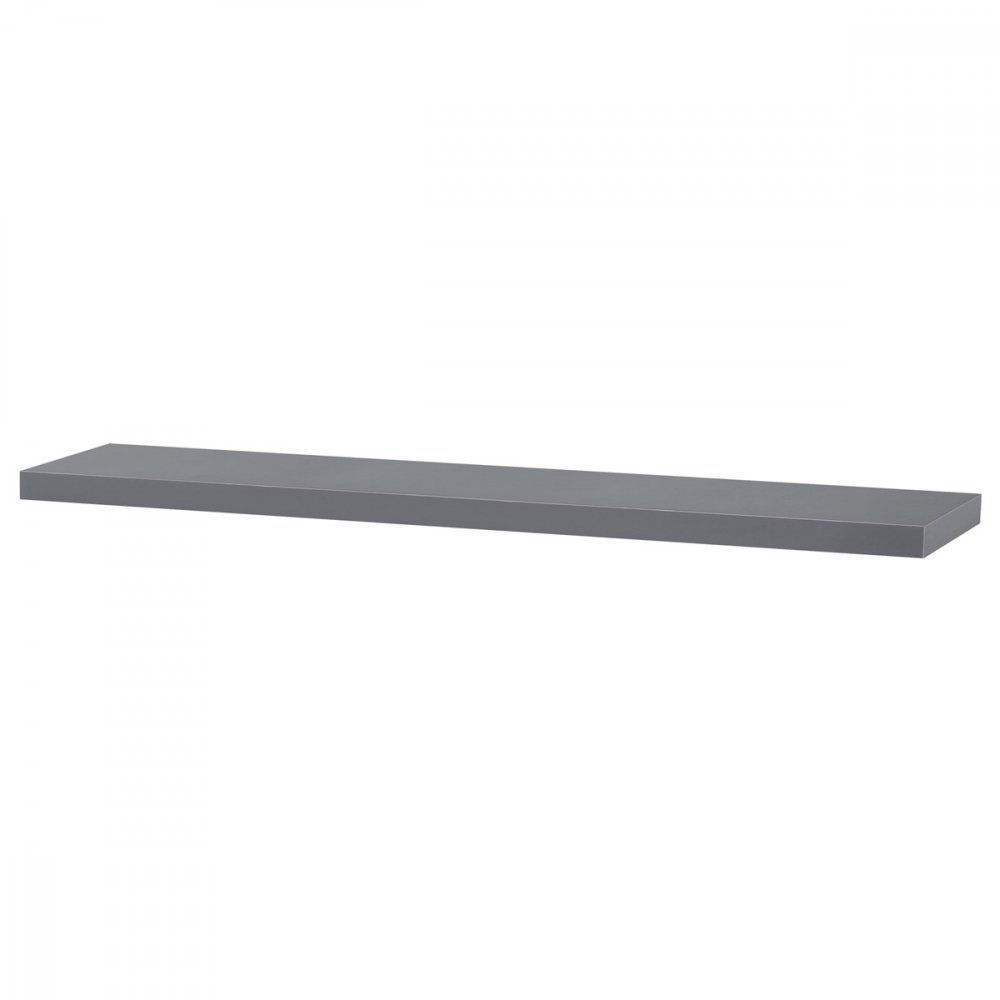 AUTRONIC P-002 GREY Polička nástenná 120 cm, MDF, farba sivý vysoký lesk, baleno v ochranej fólii