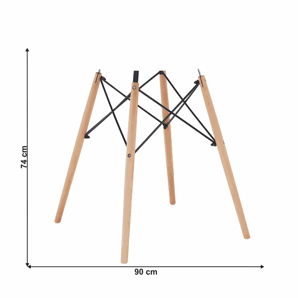 Jedálenský stôl, biela/buk, priemer 90 cm, GAMIN NEW 90