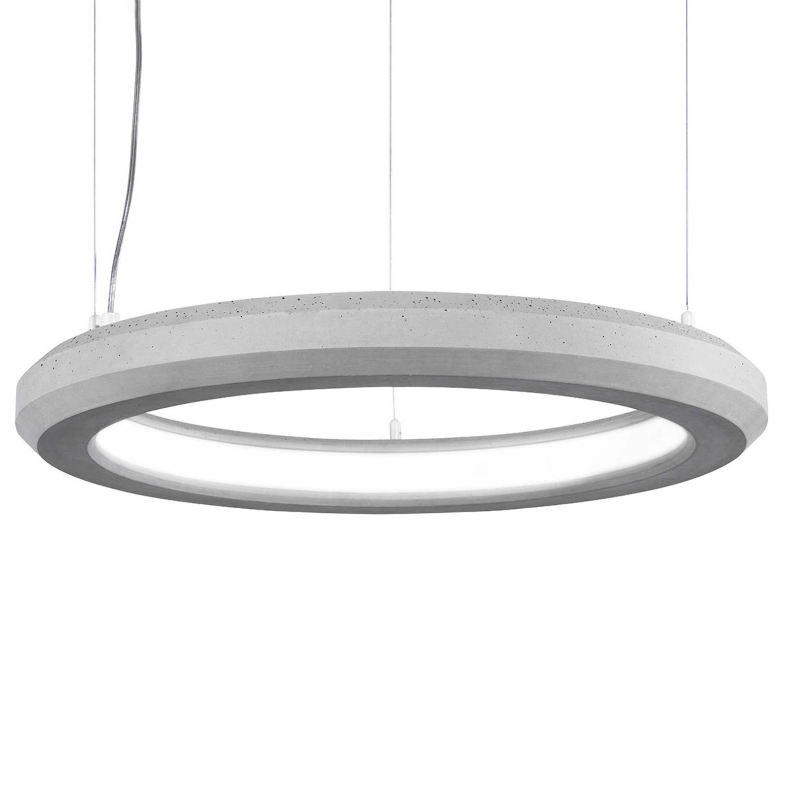 Marchetti Závesné LED svietidlo Materica vnútri Ø 60cm betón, Obývacia izba / jedáleň, betón, 27W, K: 6.5cm