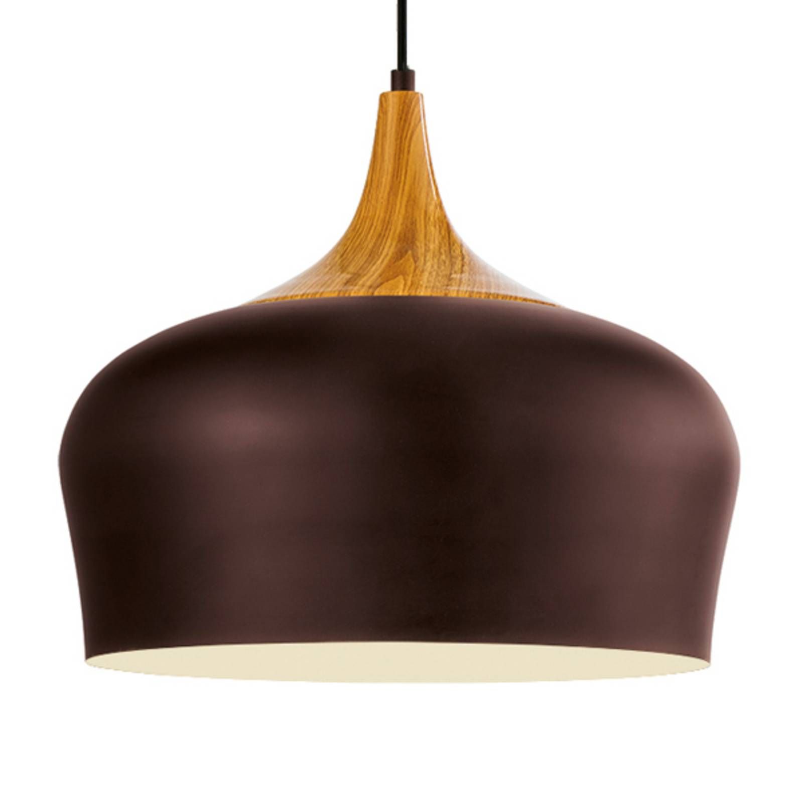 EGLO Závesná lampa Obregon v hnedej, Obývacia izba / jedáleň, oceľ, E27, 60W